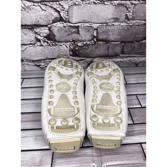 Baldinini White Leather Casual Penny Loafers Driving Shoes Men’s Sz 42EU/9M US main image 12